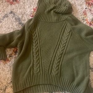 Olive Green crop turtle neck sweater